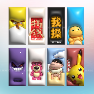 3D Reflective Bumper Stickers Elf Pikachu Gengar Computer Case Cartoon Creative Electric Car Body Glass Decorative Stickers
