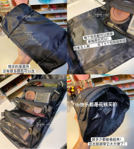 Portable Large Capacity Four-In-One Makeup Bag Women Travel Storage Bag Nylon Material Pure Color Handbag Style General Use