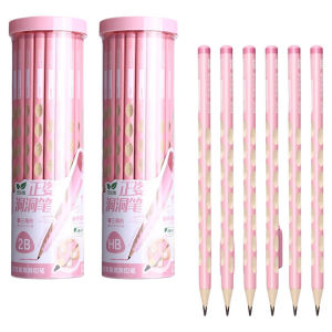 Non-toxic HB 2B Thickened Hole Hole Pencil for Primary School Students Kindergarten Beginners Practice Writing Correct Grip
