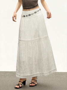 Ariseism | Vintage Lace White Half Length Skirt