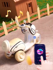 Beige รถไฟฟ้าเด็ก รถแบตเตอรี่เด็ก ไฟดนตรี รับน้ำหนักได้100KG รถไฟฟ้า เด็ก 3-7 ขวบนมเด็ก