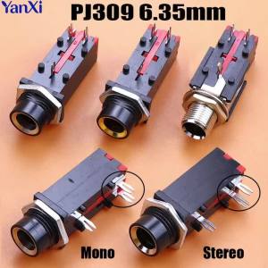 2/5/10 Chiếc 6.35 Mm Mono Stereo Jack Âm Thanh 2 3 Cực PJ309 Tai Nghe Micro Nữ Ổ Cắm Ren Bảng Điều Khiển Gắn Cổng Kết Nối