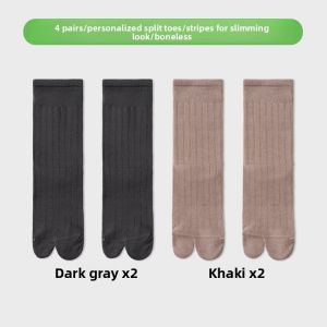 Acalen | Anti-Odor Absorbent Tabi Socks Mid-Calf Fall Winter