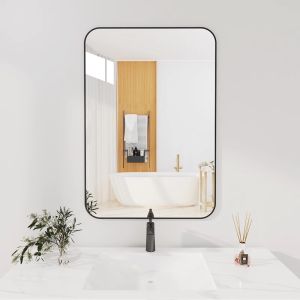 Wall Mounted Bathroom Mirror No Drill Mirror for Bathroom Toilet Washroom Mirror with High Reflective Quality Compact Size for Small Spaces
