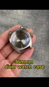 Tandorio | Retro Brush Small 36mm AR Bow Sapphire Glass Watch Case for NH35 NH34 NH38 ETA 2824 Miyota 8215 Big Crown