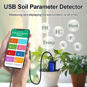Soil Multiple Parameters Sensor Digital Agricultural Greenhouses Soil Monitoring Use With Mobile Phones Soil 8 in 1 Sensor