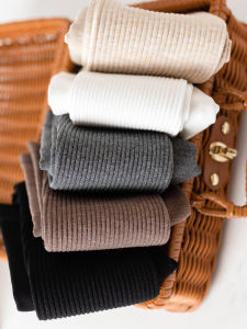 Black Fleece-Lined Medium Thick Childrens Tights Grey Base Layer Pants Versatile Cotton Baby Socks for Autumn And Winter