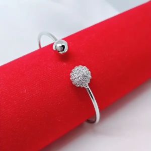 Gelang Bangle Fleksibel Silver Wanita Aksesoris Fashion Awet Tahan Lama Anti Karat Cocok Untuk Harian