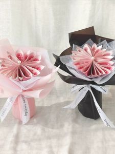Birthday Gift Womens Cash Flow Bouquet DIY Material Package Colorful Banknotes Scratch-and-Win Qixi Festival Valentines Day