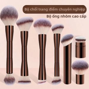 7 Chiếc Bộ Cọ Trang Điểm Chuyên Nghiệp Hai Đầu Cọ Mặt Cọ Góc Cạnh Tay Cầm Ngắn Cọ Kem Nền Tay Cầm Kim Loại Sợi Len