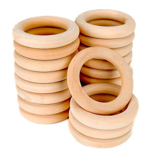 40 Pcs Wood Ring 45mm Natural Craft Wood Circles Ring Pendant for Ring Pendant Jewelry Making