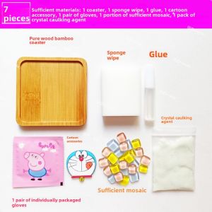 Handmade Mosaic Tea Cup Mat DIY Material Kit Creative Childrens Craft Team Building Material Universal for Boys And Girls