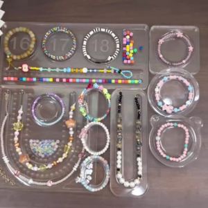 Clear Acrylic Bead Design Display Board Bracelet Necklace Layout Tray DIY Handmade Jewelry Making Organizer Tool Supplies