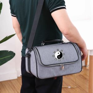 กล่องยาแพทย์ทางวัฒนธรรมจีน กล่องยาส่งเสริมสุขภาพ กล่องเครื่องมือการดูแลสุขภาพ กล่องเก็บของแบบหกช่อง กันน้ำ กันฝุ่น ป้องกันการสั่นสะเทือน