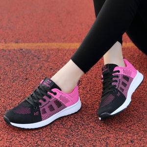 Women Shoes Air Breathable Fly Woven Light Weight Jogger Sport Shoes Running Casual Shoes For Lady
