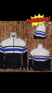 Jaket Tracktop Casual Putih Biru viral 2024