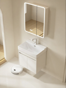 LANGXIANG | Space-saving Narrow Edge Deep Ceramic Integrated Basin Aluminum Bathroom Cabinet