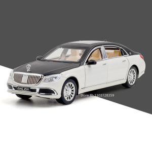 1:24 Scale S600 62S Car Model Miniature Toys Metal Diecast Doors Opened Pull Back Sound Light Birthday Toy Gifts for Children