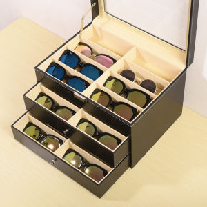 Large Capacity Portable Eyeglasses Jewelry Drawer Box Storage Organizer Dreamland Transparent Multi-grid Home Use Box