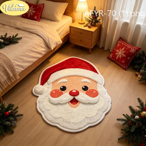 VIKAMA Ông Già Noel Hình Thảm Giáng Sinh Chống Trơn Trượt Không Đều Thảm Trải Sàn Cho Phòng Ngủ Lối Vào Xmas Trang Trí Nhà Polyester PVC