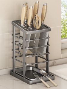Multi-Functional Kitchen Knife Holder Carbon Steel Storage Rack Vegetable Knife Stand Home Use Sharp Knife Organizer Rack