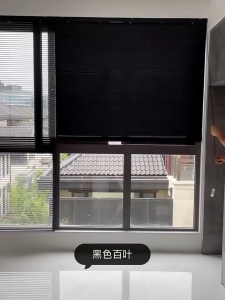 🔥มู่ลี่ PVCผ้าม่าน ม่านพับ ม่านม้วน สําหรับตกแต่งบ้าน ม่านปรับแสง ขนาดใบ 25 มิล กันน้ำ ระบบโซ่ดึง ม่านม้วนกันน้ำ ม่านปรับแสงสีดำ