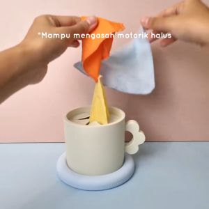 Waktu Belajar Penemuan Mug Gerakan Seri - Mainan Motorik & Kognitif Bayi Usia 6-12 Bulan