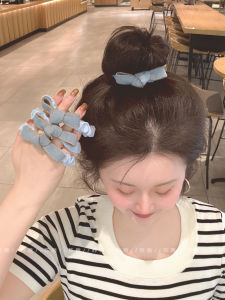 ยางรัดผมลายผีเสื้อสีน้ำเงิน ยางรัดผมสำหรับผู้หญิง ยางรัดผมยืดหยุ่นสูง ไม่ทำลายผม ประดับผม ยางรัดผม ยางรัดผมแบบใหม่ 2025