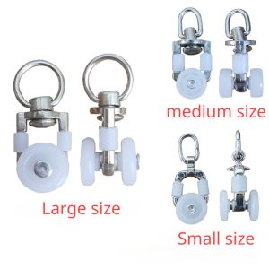 10PCS Curtain Track Roller Ceiling Pulley Gliders Silent Hooks Curtains Metal Wheels Rail Rollers Mount Sliding Pulleys Rails