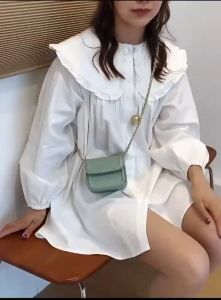 กระเป๋าสะพายข้างมินิมอล แฟชั่นม กระเป๋าสะพายข้างสายโซ่ น่ารักกระเป๋าทรงสี่เหลี่ยม