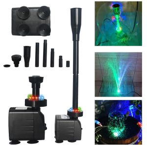 15W Pond Fish Tank Bird Bath Water Pump Fountain Quiet Submersible 12 LED Lights Aquarium Water Fountain Pump Filter Water Pump