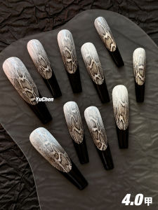 Yunchen Handmade Heavy Duty Super Long Nail Art Wearable False Nails Dark Color Series Chinese Brand Nail Care Products