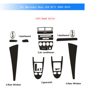 Carbon Fiber For Mercedes Benz SLK R171 04-10 Car Film Interior Sticker Center Console Gear Dashboard Air Door Handle Lift Panel