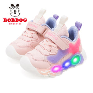 Bobdog Kids Shoes Soft Bottom Glowing New Arrival for Toddlers Girls Kindergarten Step Improvement EVA Sole All Stage Use