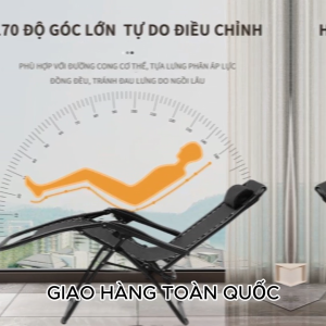Ghế thư giãn gấp gọn chịu tại 300kg khung hợp kim siêu dày Ghế xếp thư giãn gấp gọn thành giường ngủ trưa văn phòng