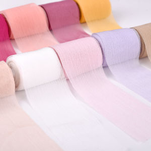 5Yards 4cm Wrinkle Yarn Ribbon For Hair Bows DIY Handmade Crafts Flower Bouquet Gift Packaging Wedding Decorations