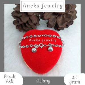 Gelang Holo Ukir Krincing Variasi Perak Asli 925