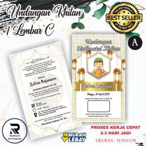 50 Pcs Undangan Khitan 1 Lembar C