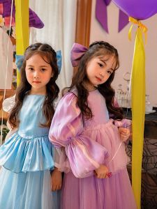 Rapunzel Theme Princess Dress For Girls