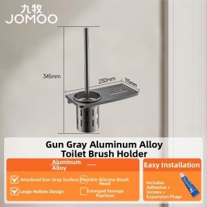 JOMOO | Drill-free Wall-mounted Toilet Brush Set Water-draining