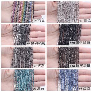Creative DIY Handmade Jewelry Accessories Clustered Swarovski Crystals 3mm Embedded Chain 10m Long Fashionable Alloy Pendants