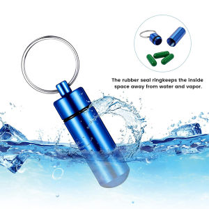 Suomi Aluminum Keychain Medication Pill Box Portable Mini Travel Pill Boxes Medicine Vitamin Holder case