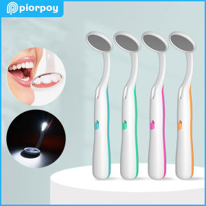 PIORPOY Dentistry Material LED Light Super Bright Mouth Mirror Dentist Oral Super Bright Anti-fog Mouth Mirror Tooth Exam Tool