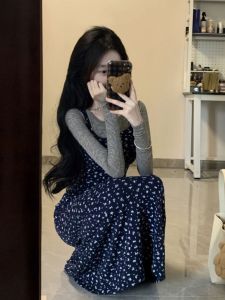 CHANGTONG | Fashionable Unique Floral Print Two-Piece Set Dress and Blouse