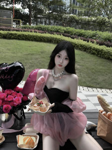 French Style Butterfly Knot Princess Ball Gown Long Sleeve High Waist A-Line Short Dress Birthday Party Womens Elegant Dress