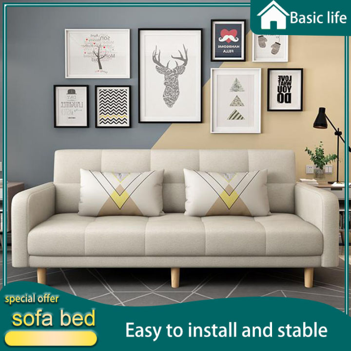 Folding Nordic fabric sofa bed 2-4 people dual-purpose