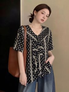 AIYITI | Unique Ruffle Dots Plus Size Womens Shirt