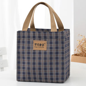 กระเป๋าใส่กล่องอาหารนักเรียนกระเป๋าถือกระเป๋าใส่อาหารสำหรับมนุษย์เงินเดือนกระเป๋าเบนโตะกระเป๋าผ้าเบาพกสะดวกสไตล์เกาหลีกระเป๋าใบเล็กแบบหิ้วลำลอง