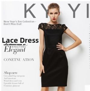 Elegant Satin Black Lace Professional Dress for Women plus Size mid Waist H-Shape Spring Summer Autumn Commute Style
