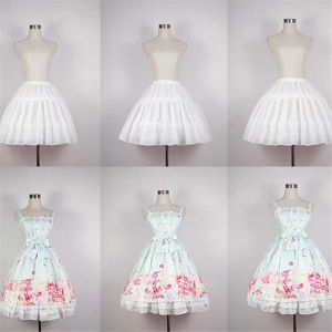 Lolita Adjustable Petticoat Black or White Short Petticoats for Wedding Lolita Cosplay Woman Girl Dress Underskirt